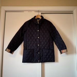 Burberry Girl’s Quilted Navy Jacket